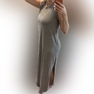 THE GREAT. Gray Sleeveless Dress